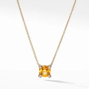 Necklace with Citrine and Diamonds in 18k Gold