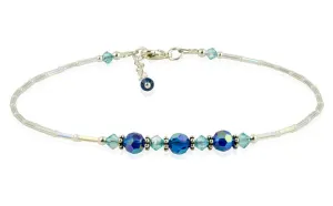 Neptune - Iridescent Something Blue Crystal Anklet