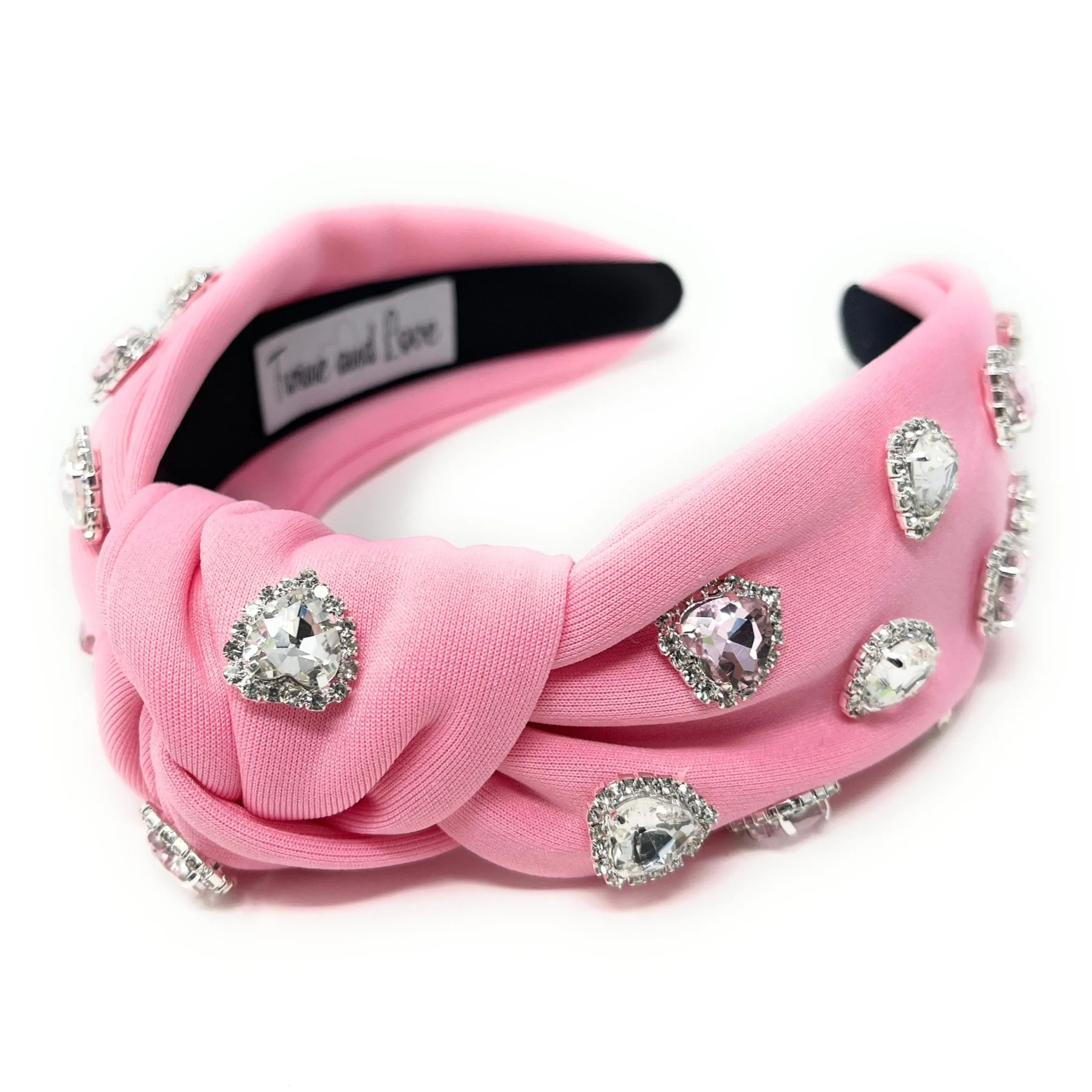 New! Pink Valentines Jeweled Knot Headband