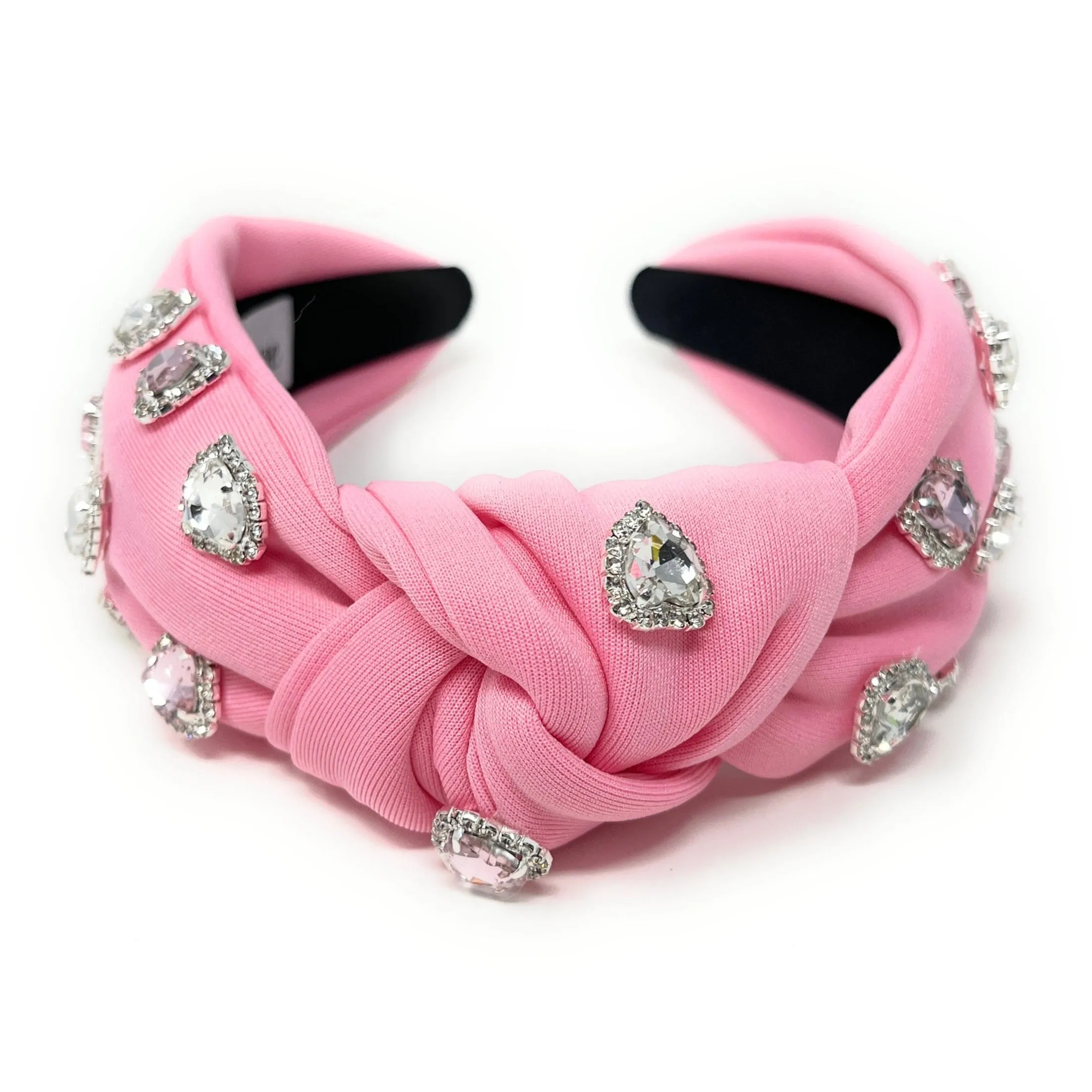 New! Pink Valentines Jeweled Knot Headband