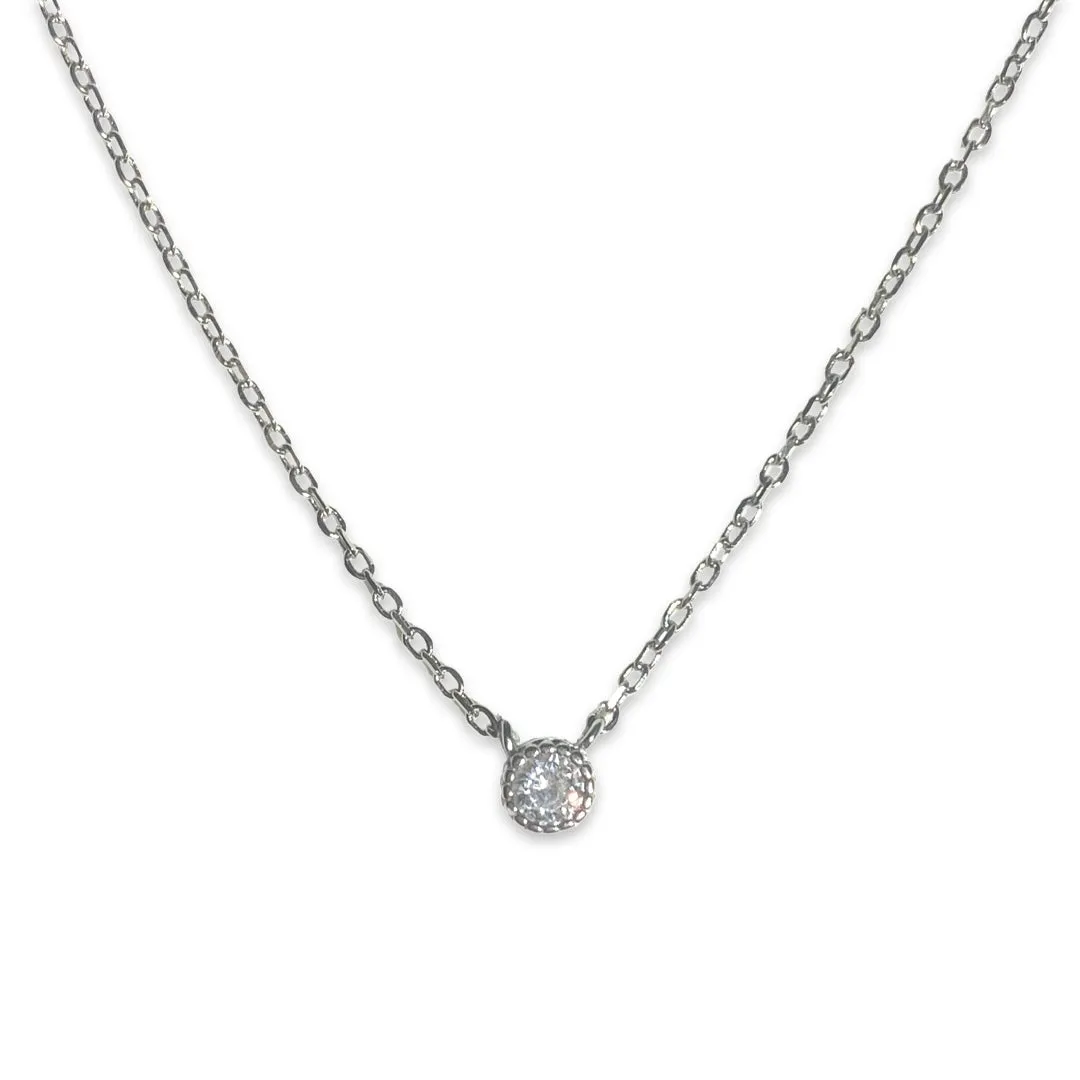 Noellery Tiny Birthstone Bezel Necklace