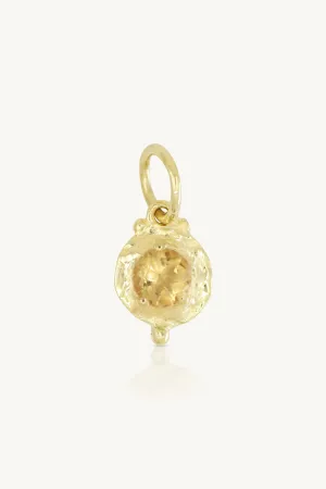 November Citrine Gold Birthstone Necklace Charm