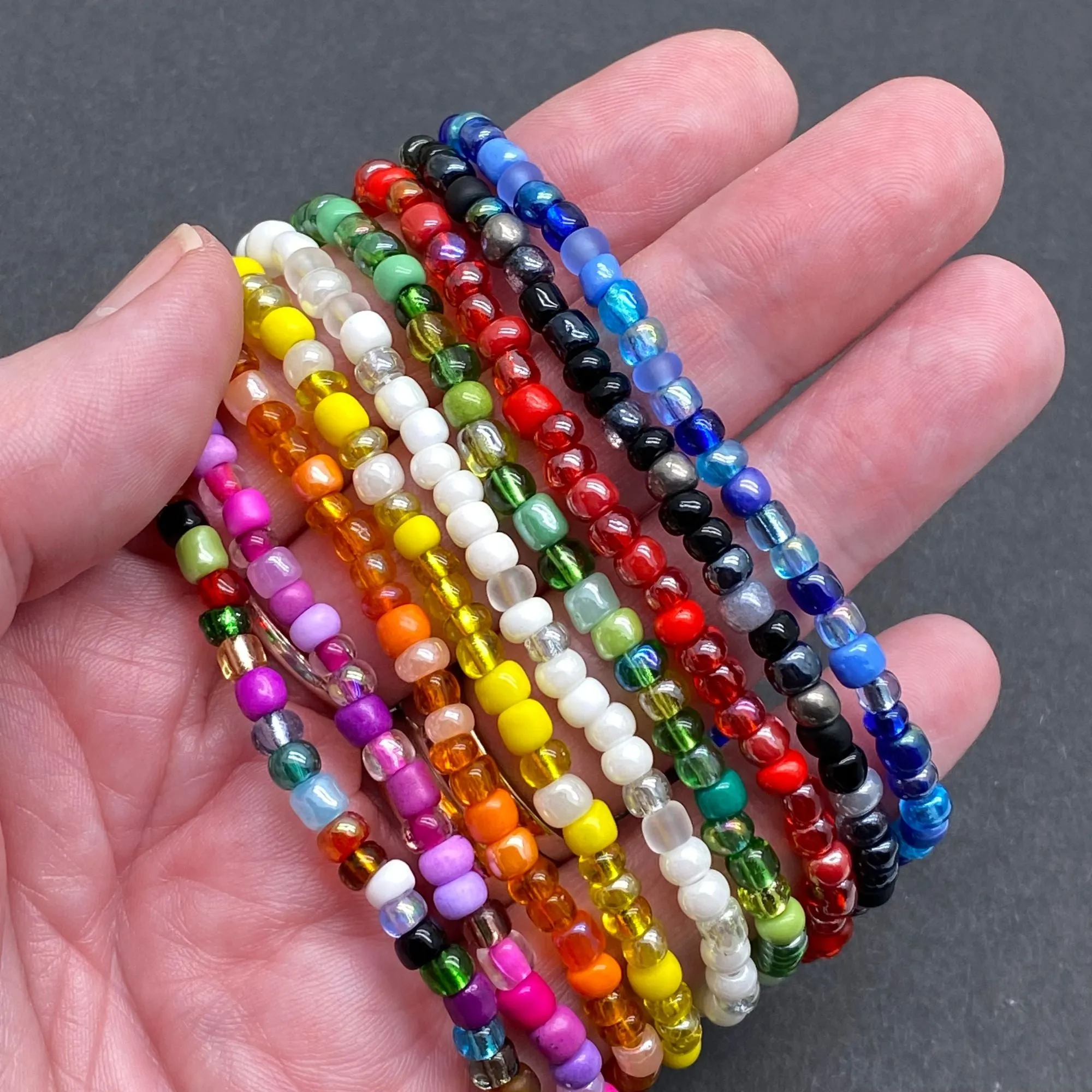 Ohm Charm Seed Bead Anklet - Colour Choice