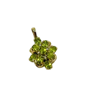 Oval Peridot Cluster Enhancer Pendant