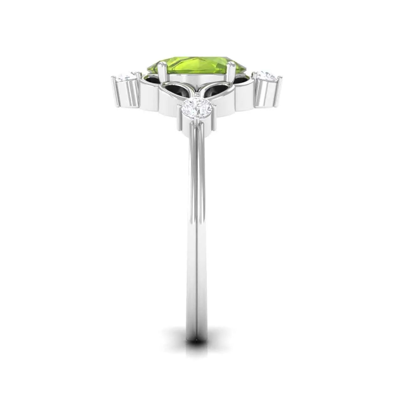 Oval Peridot Cocktail Ring with Diamond