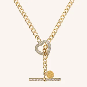 Pavé Heart Toggle Necklace