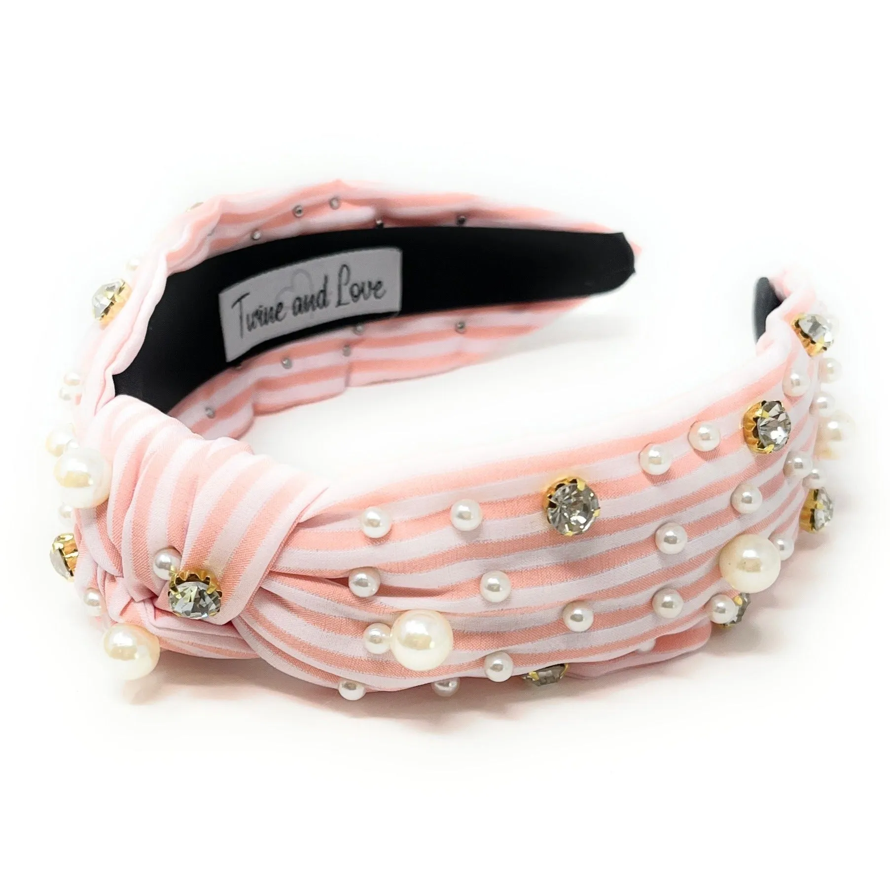 Peach Fuzz Top Knot Jeweled Headband