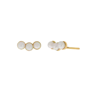 Pearl Trio Stud Earrings