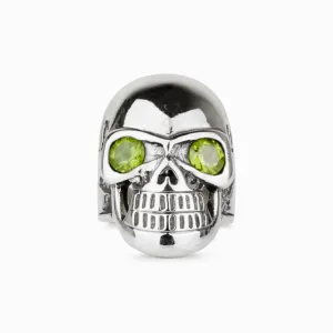 Peridot Skull Ring