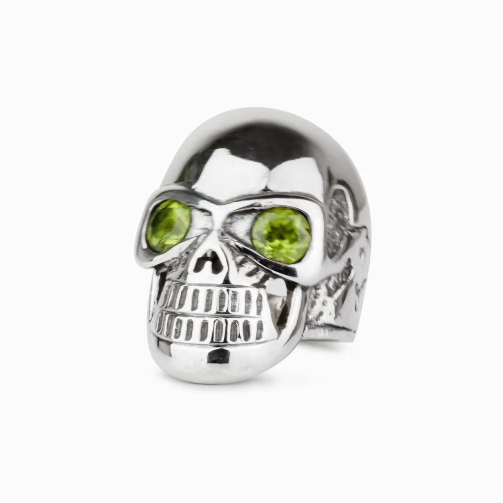 Peridot Skull Ring