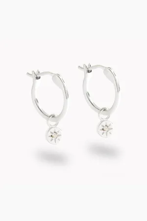 Petite Vintage Pearl Hoops - Silver