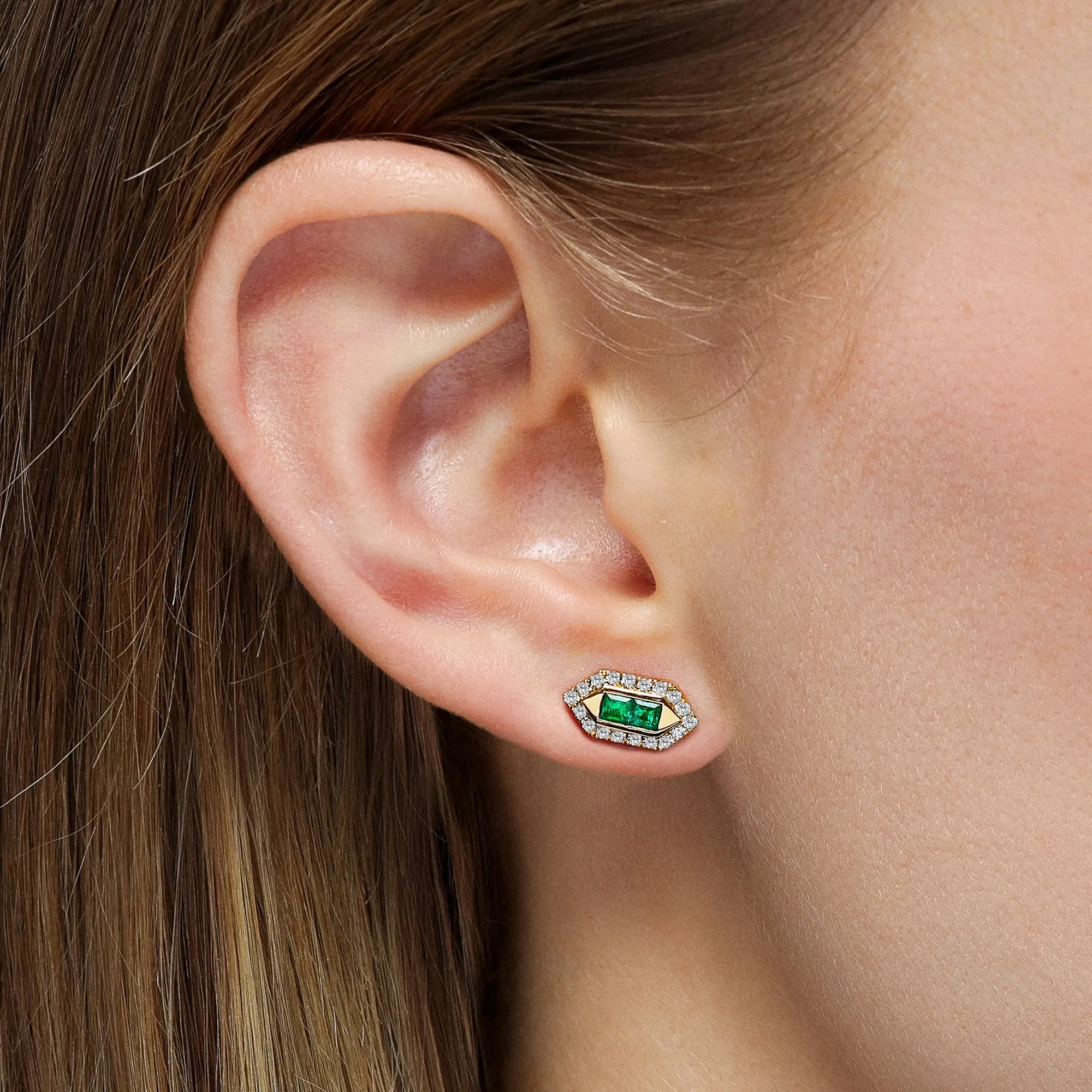 Pharaoh Emerald Stud Earrings