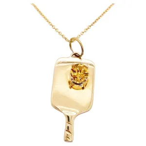 Pickleball Paddle with Citrine Necklace