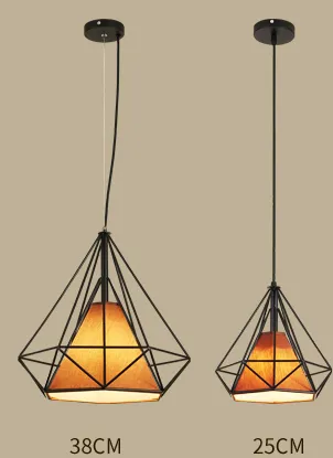 Pieter Metal Caged Pyramid Shaped Pendant Light