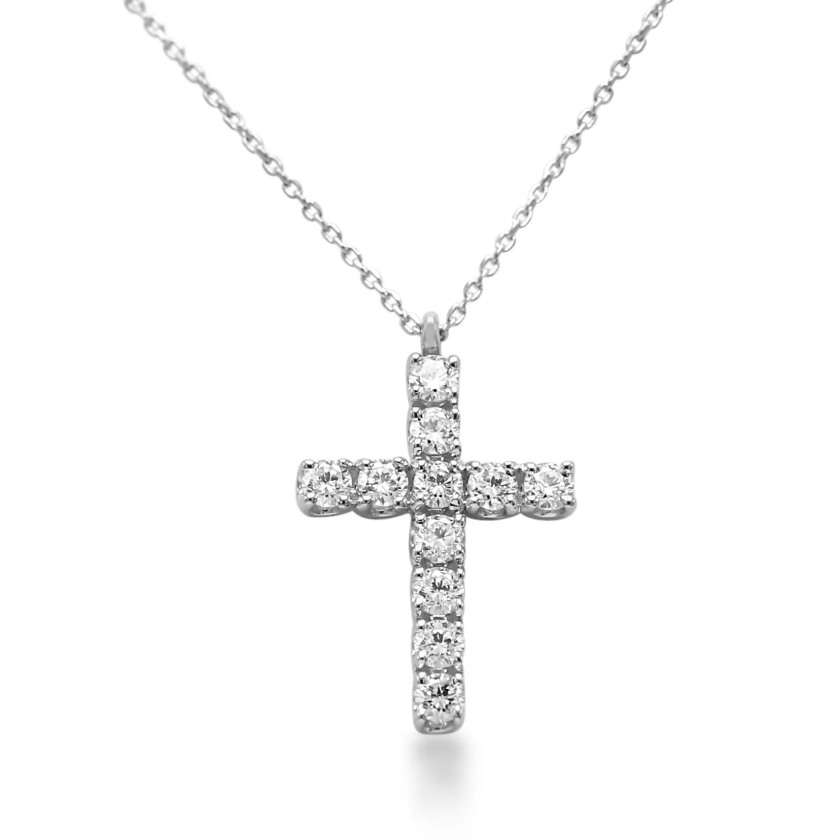 Platinum 0.37ct Diamond Cross On Chain