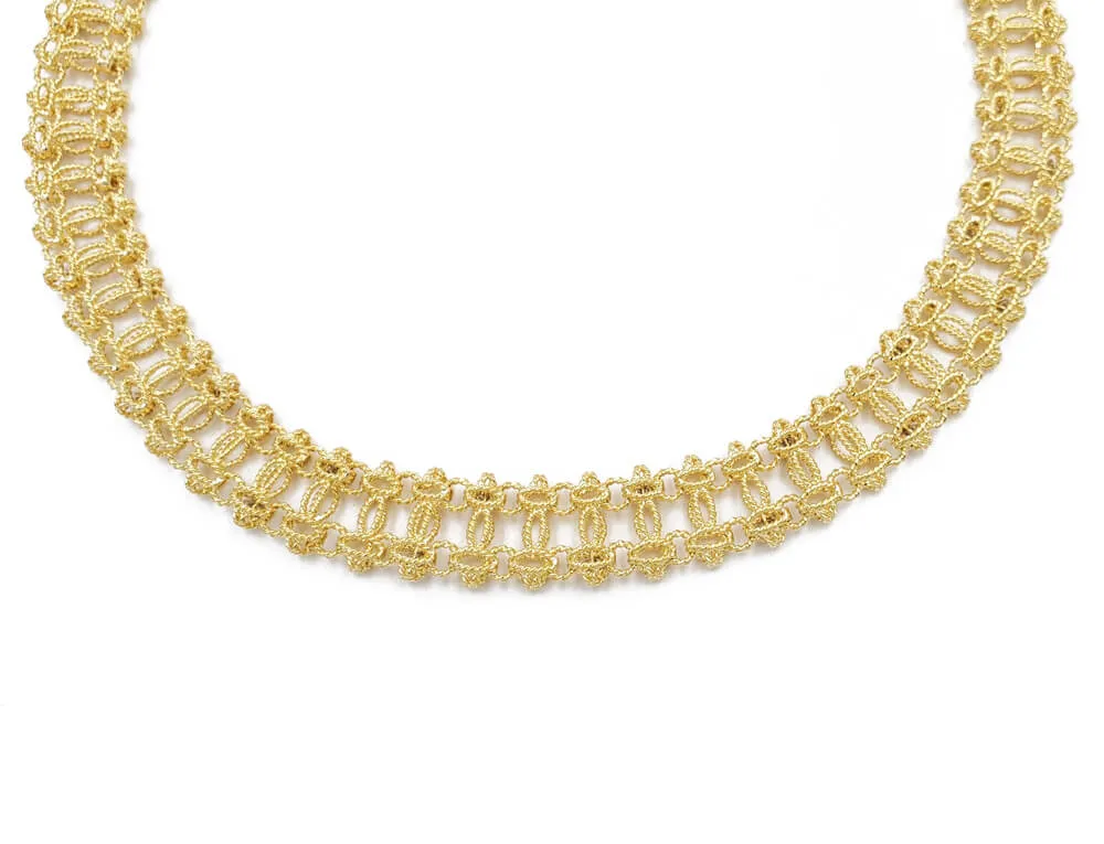 Pre-Owned Roberto Coin Barocco 18K Yellow & White Gold Diamond Necklace