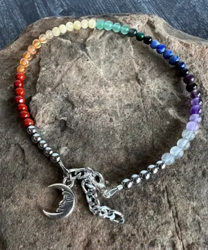 Rainbow Beaded Anklet