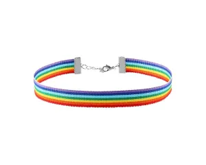 Rainbow Striped Choker Necklaces