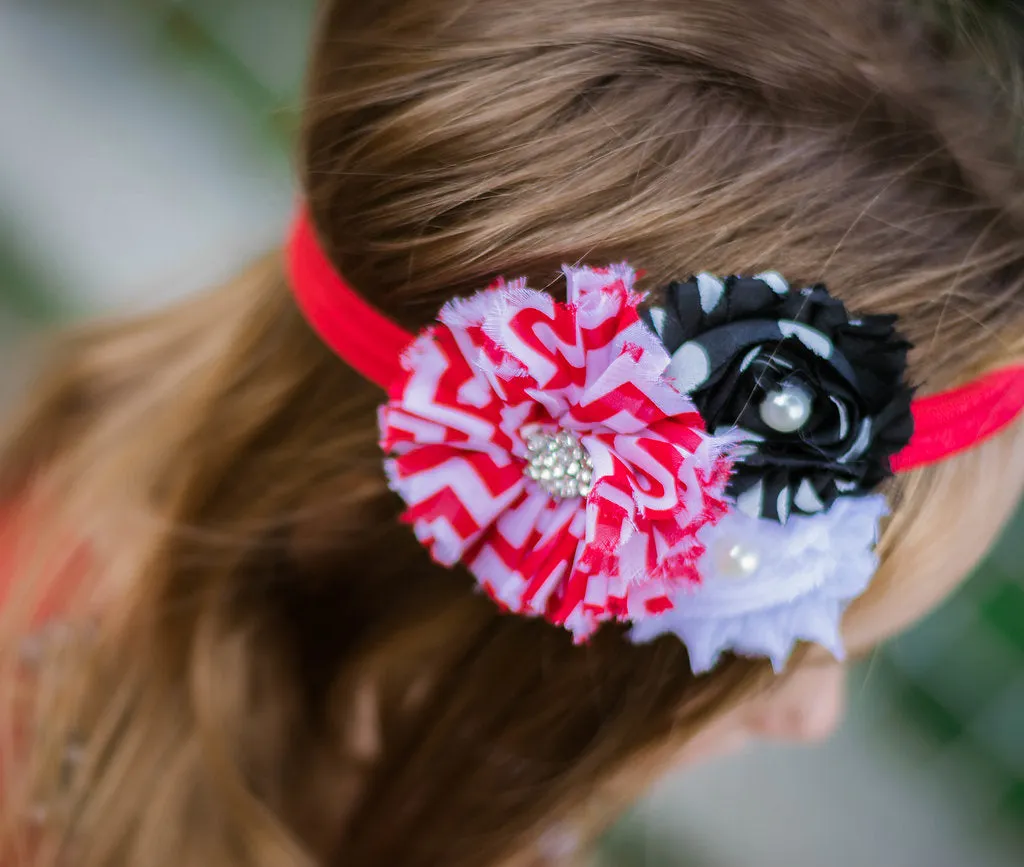 Red, Black and White Headband