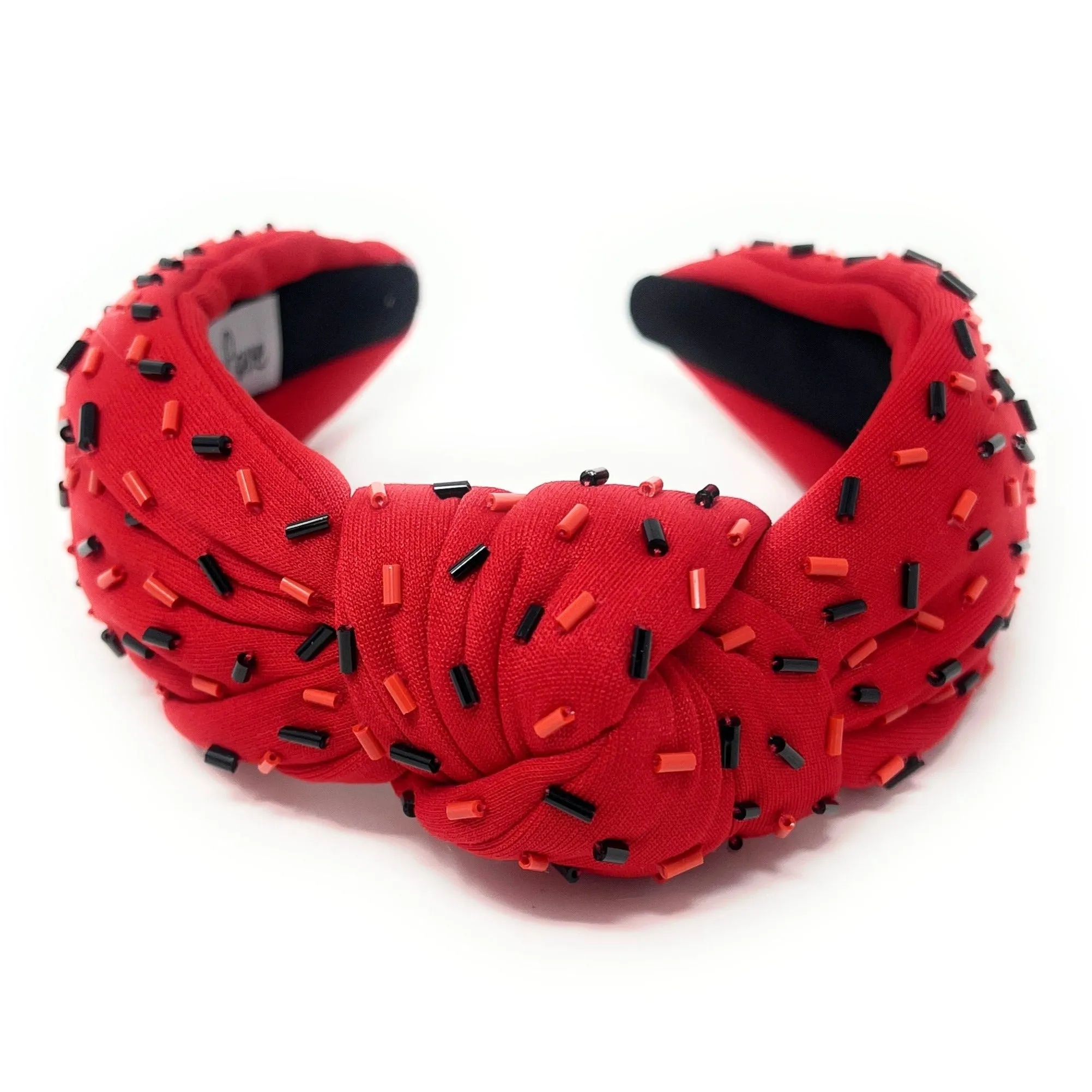 Red Black Sprinkles Knot Headband