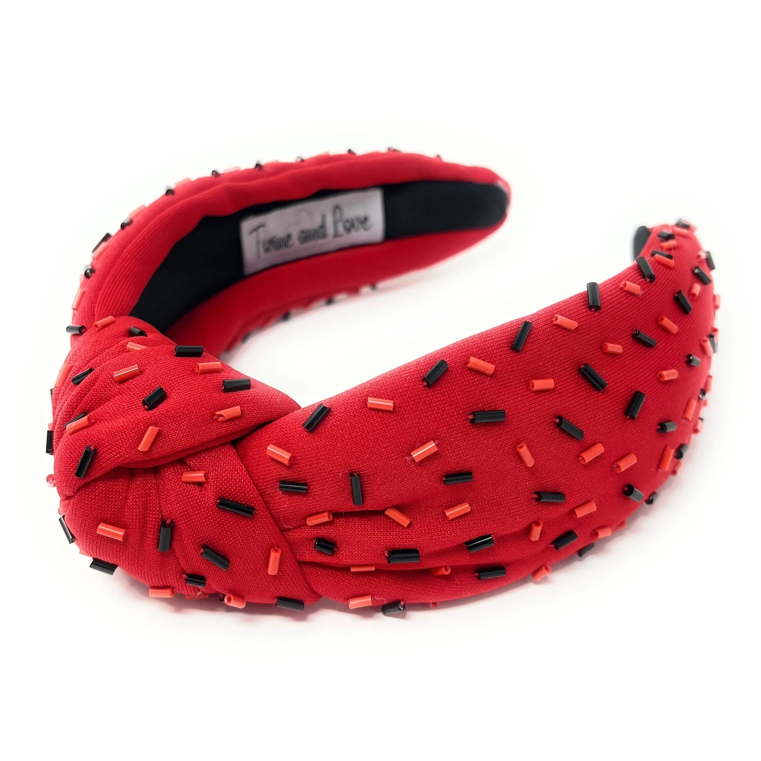 Red Black Sprinkles Knot Headband