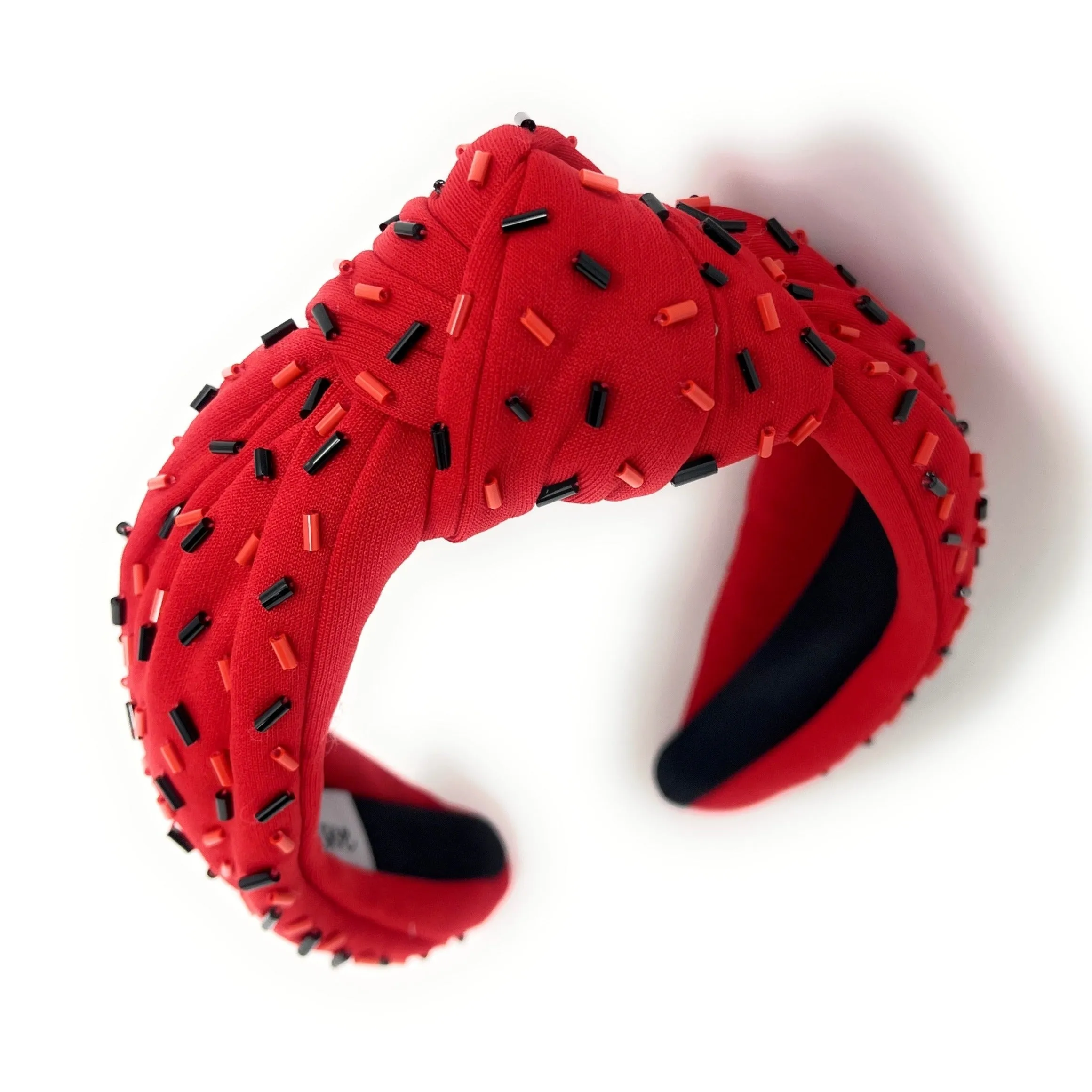 Red Black Sprinkles Knot Headband