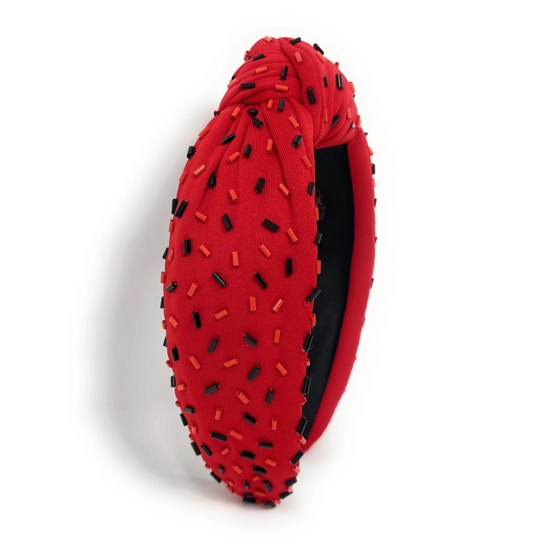 Red Black Sprinkles Knot Headband