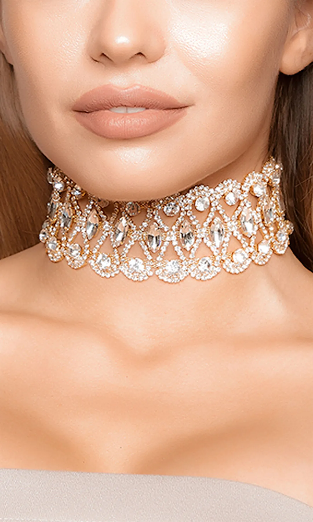 Rhinestone Fence Choker