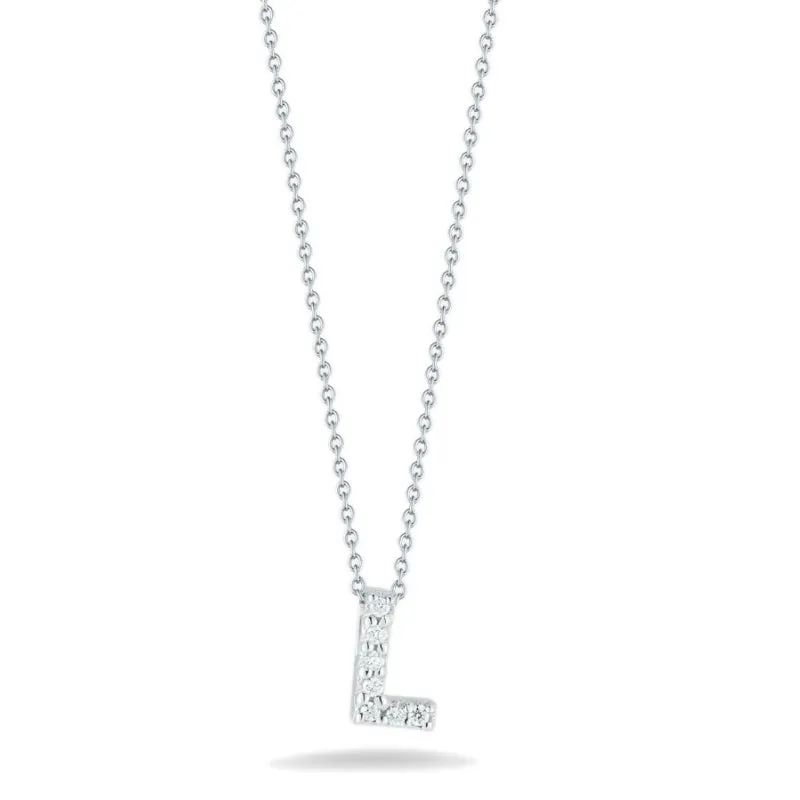 Roberto Coin Tiny Treasures Diamond Love Letter Necklace Pendant