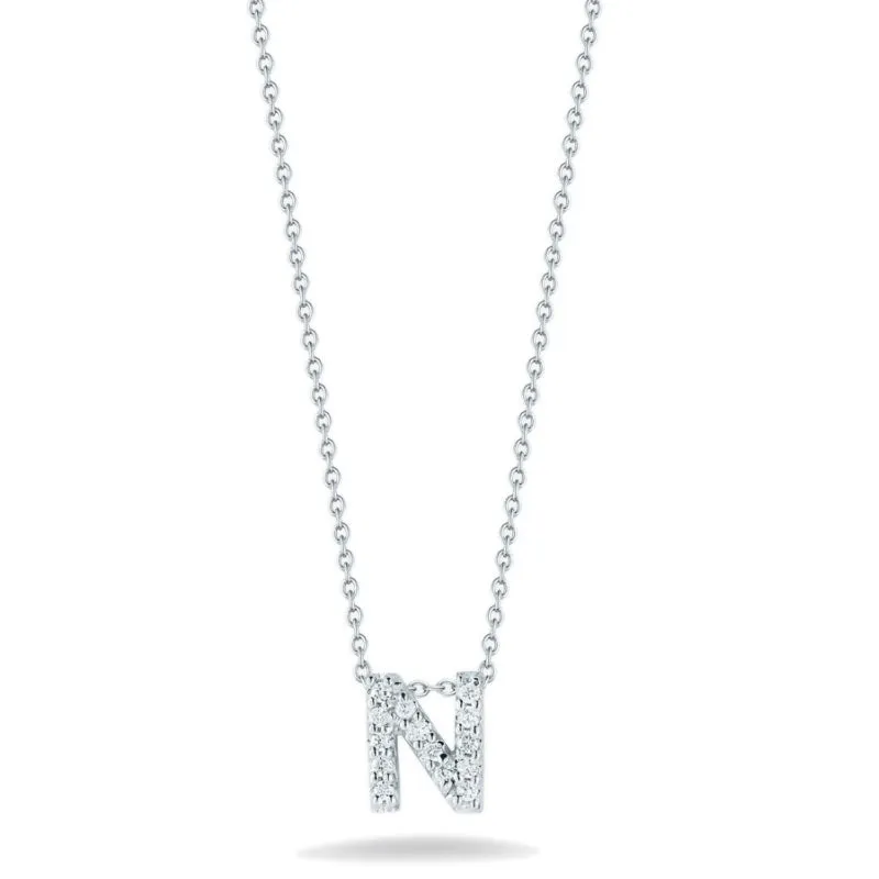 Roberto Coin Tiny Treasures Diamond Love Letter Necklace Pendant