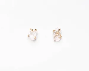 Rose Quartz Raw Stud Earrings