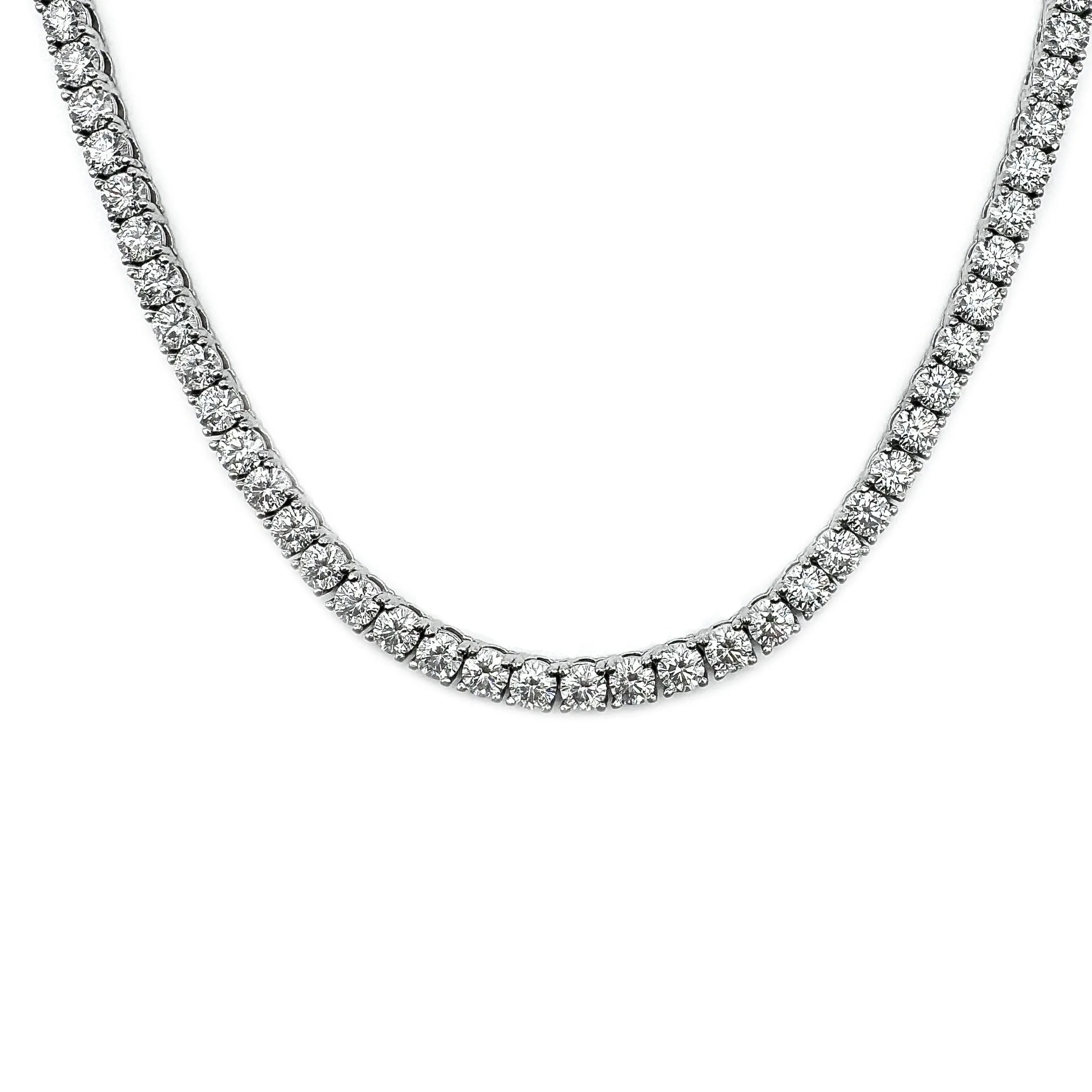 Round Cut Moissanite Tennis Necklace