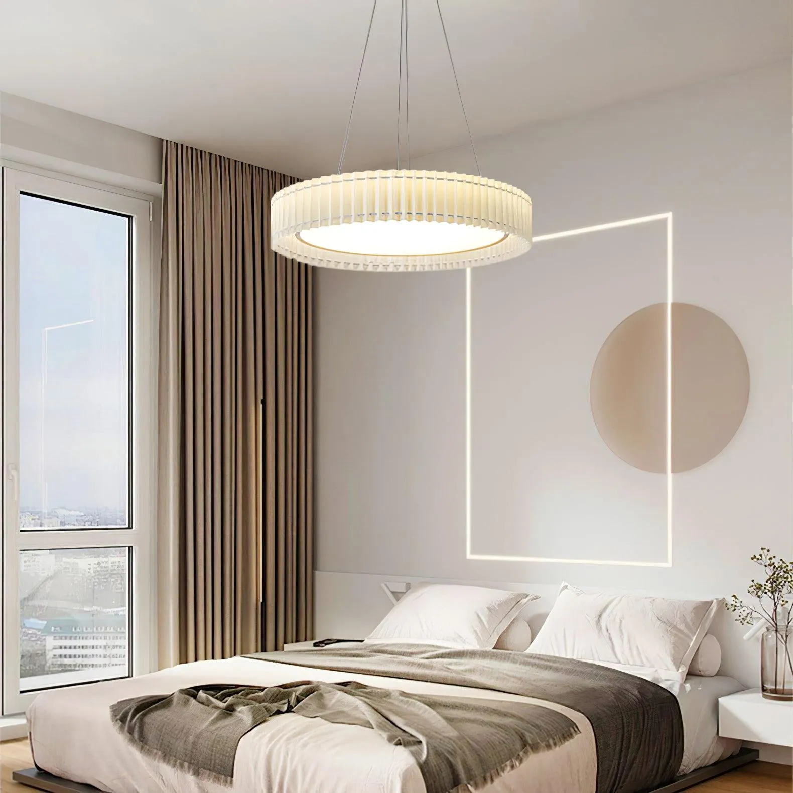 Round Pleated Pendant Lamp