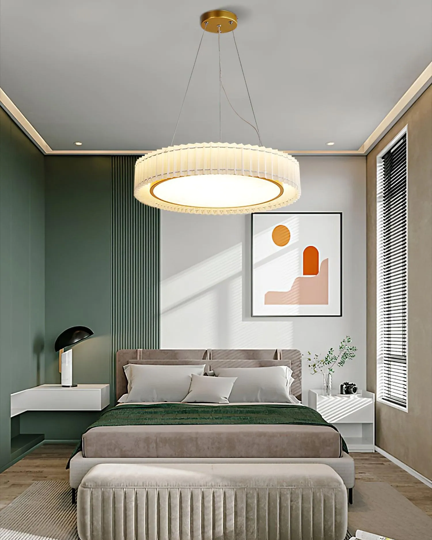 Round Pleated Pendant Lamp