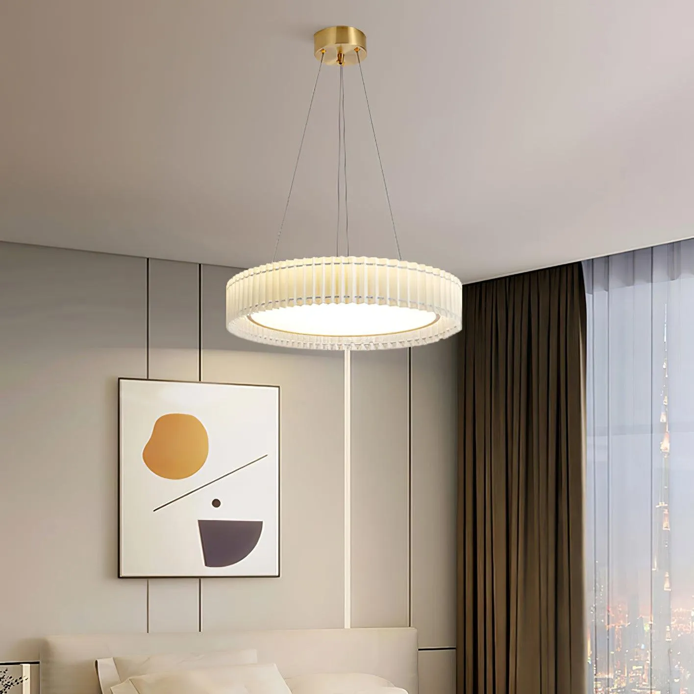 Round Pleated Pendant Lamp