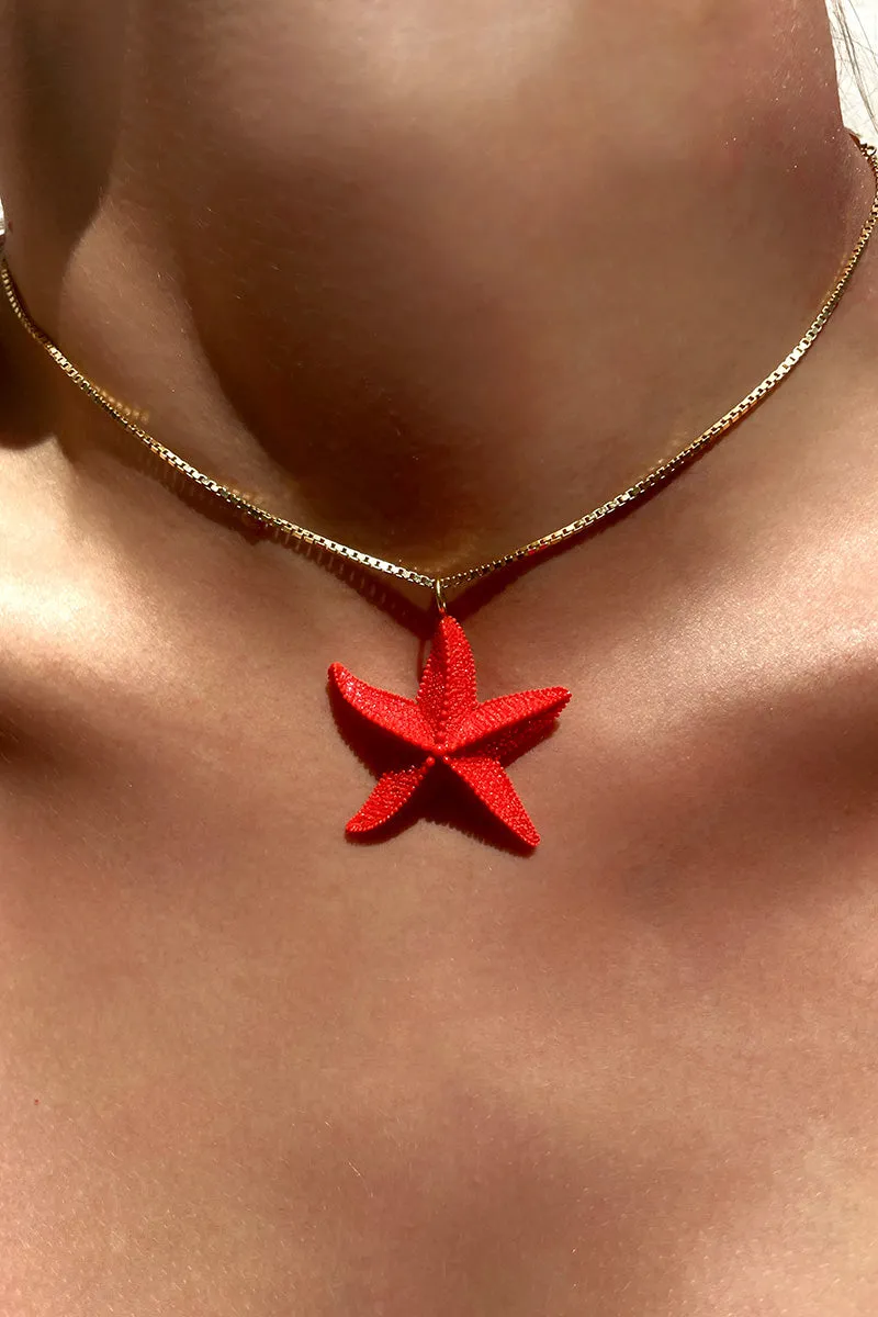 Ruby Star Pendant Gold plated