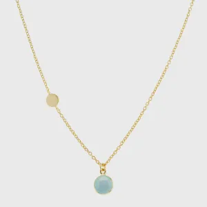 Salina Gold Vermeil Disc & Aqua Chalcedony Necklace