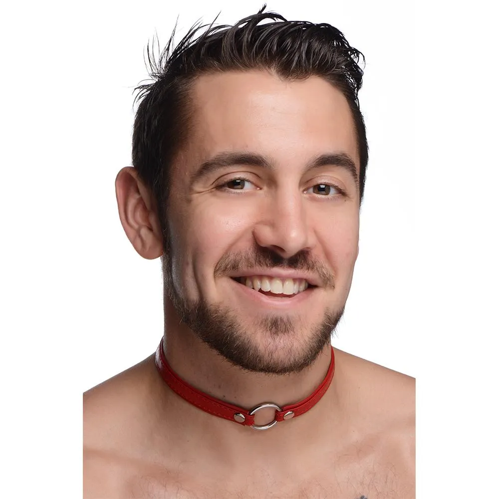 Sex Pet Leather Choker with Silver Ring