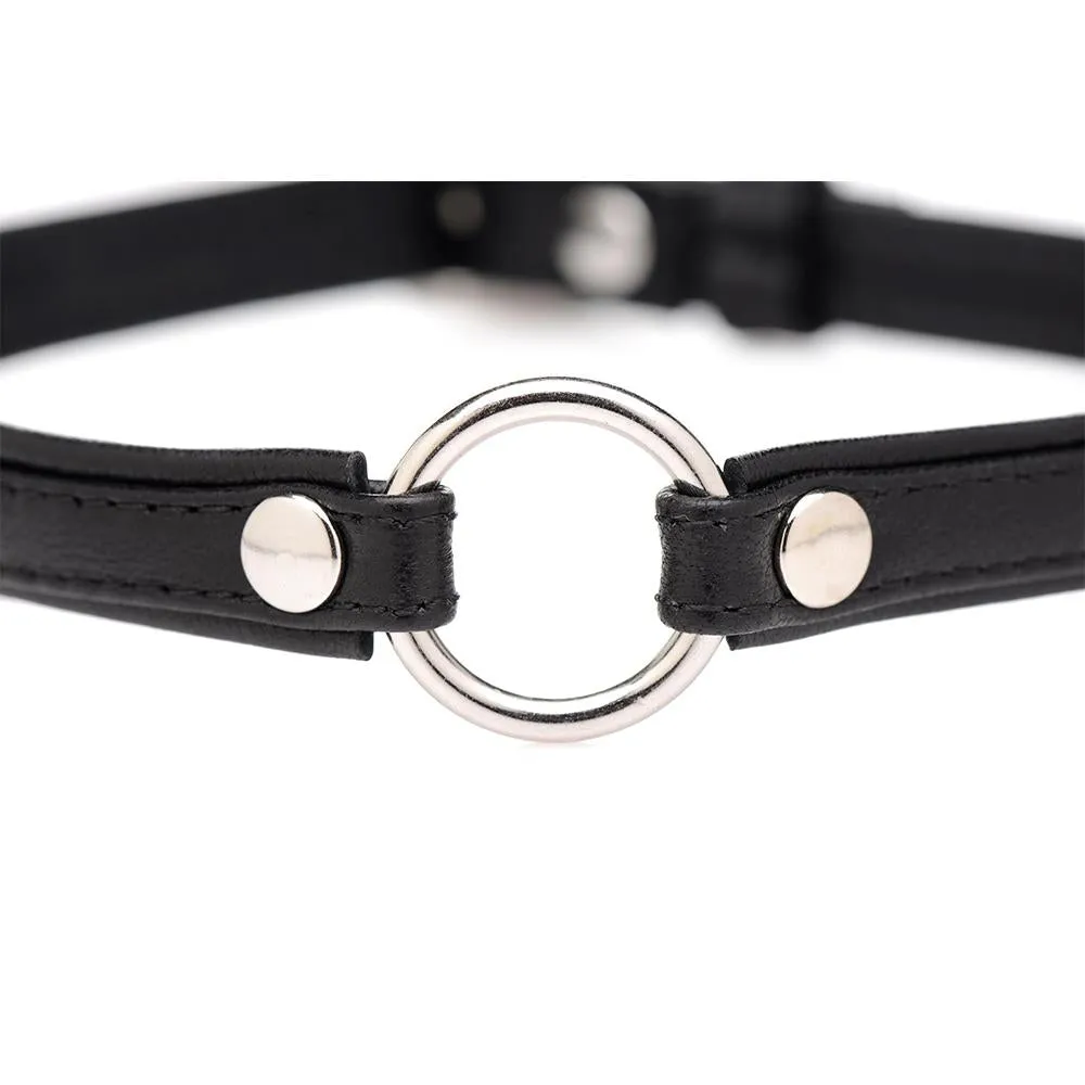 Sex Pet Leather Choker with Silver Ring