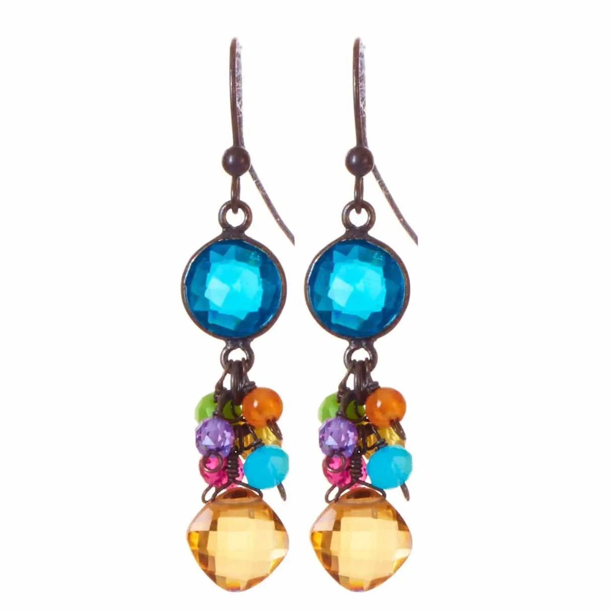 Sienna Bezel and Square Earrings