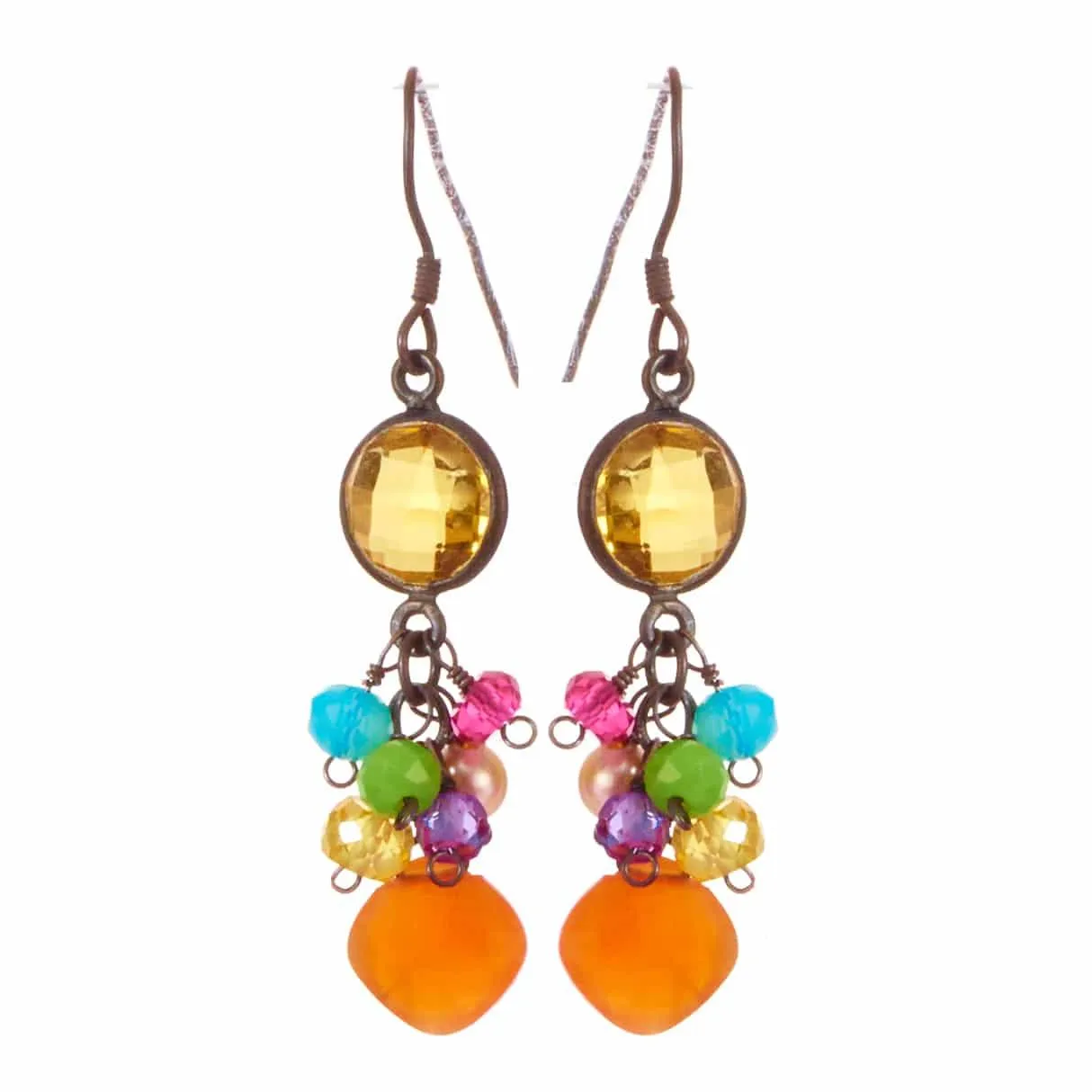 Sienna Bezel and Square Earrings