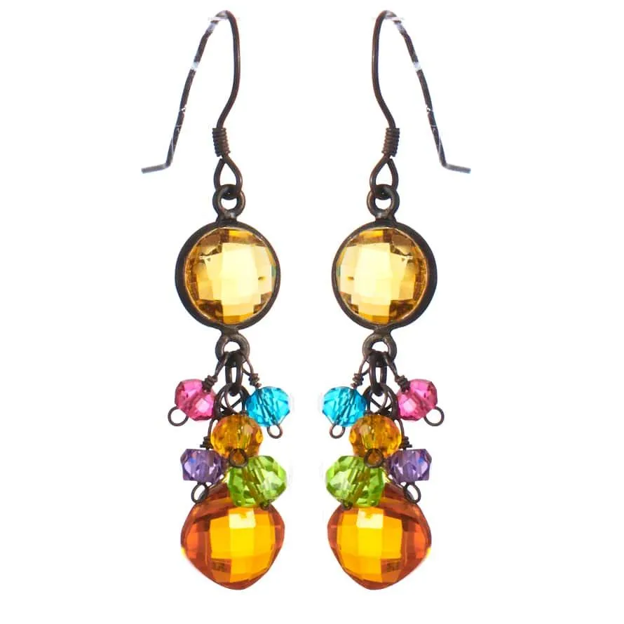 Sienna Bezel and Square Earrings