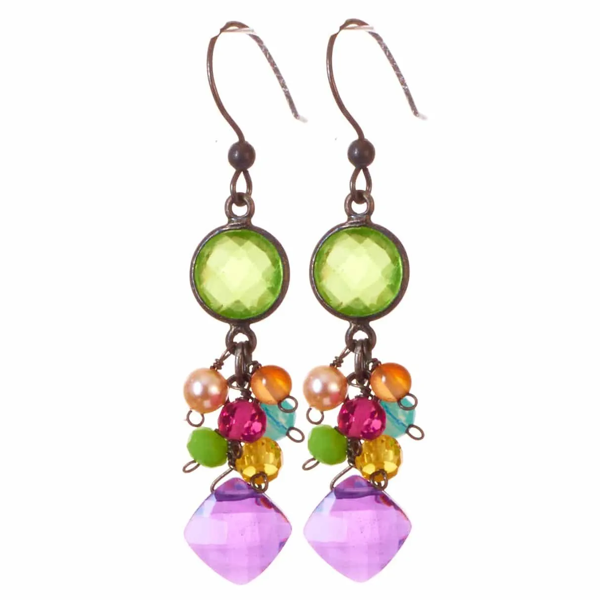 Sienna Bezel and Square Earrings