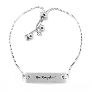 Silver New Hampshire Adjustable Bar Bracelet