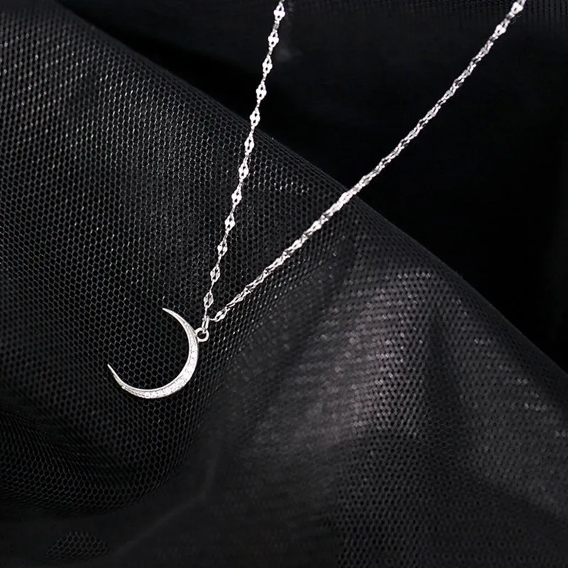 Simple 925 Sterling Silver Moon Anklet