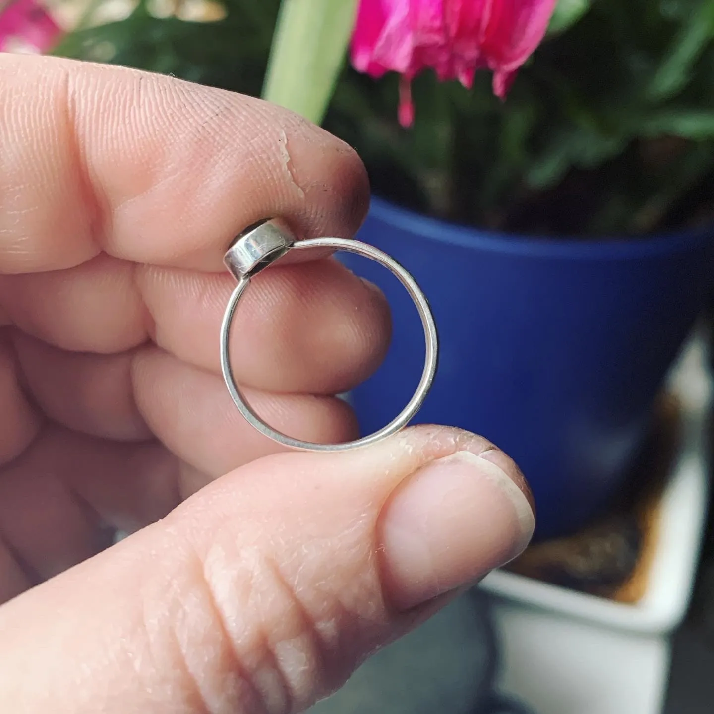 Simulated Peridot and Sterling Silver Ring