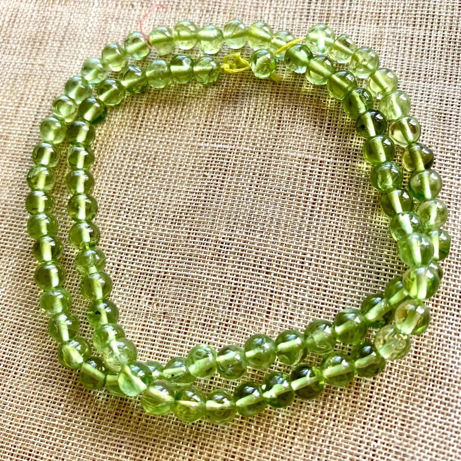 Small 5mm Round Peridot beads