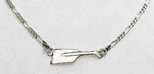 Small Hatchet Blade on Figaro Chain Rowing Anklet