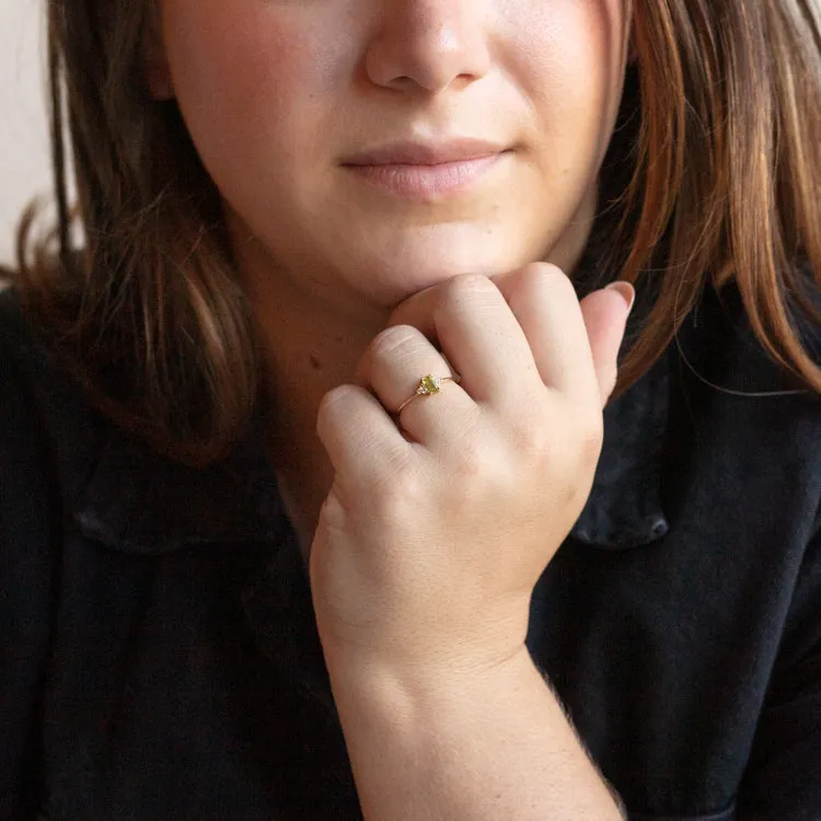 Solid Gold Pretty Peridot Ring