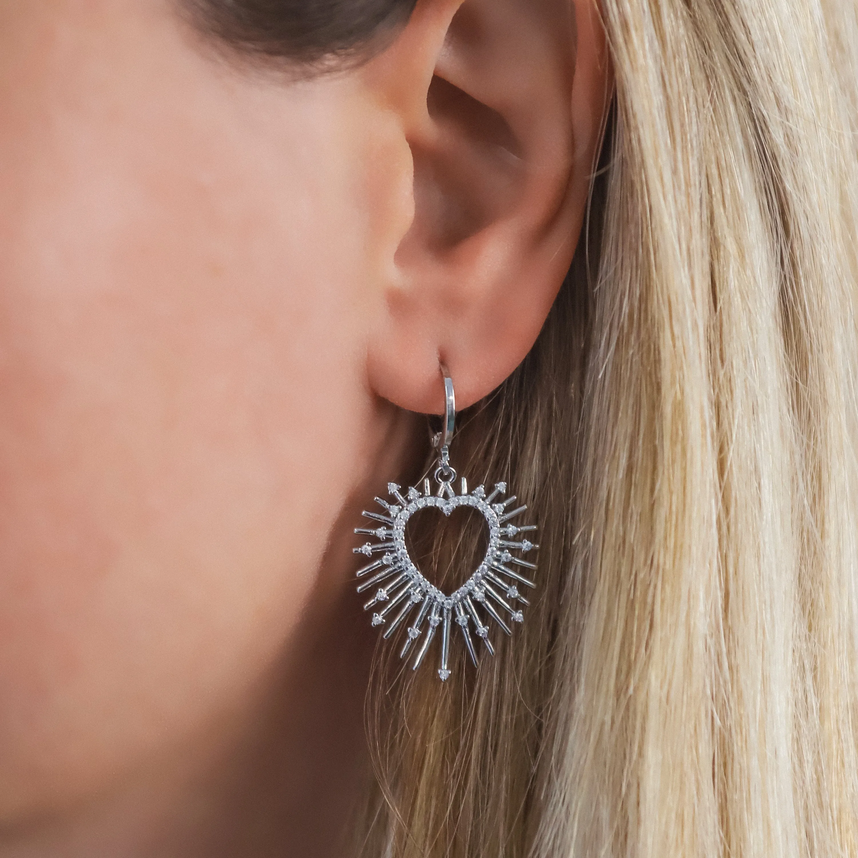 Starburst Heart Gift Set | Earrings & Necklace | 925 Sterling Silver